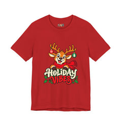 Holiday Vibes Reindeer Christmas T-Shirt