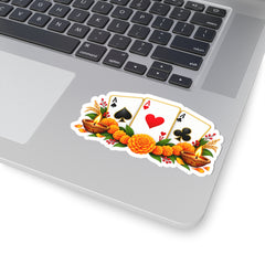 Playing Card Floral Casino Kiss-Cut Sticker