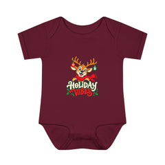 Holiday Vibes Reindeer Baby Bodysuit