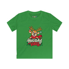 Kids Holiday Vibes Reindeer Christmas Tee