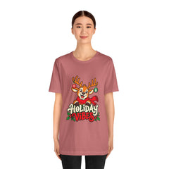 Holiday Vibes Reindeer Christmas T-Shirt