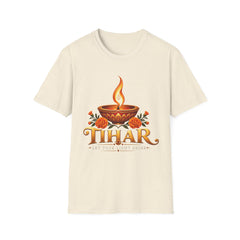 Tihar Festival Diya and Marigold T-Shirt