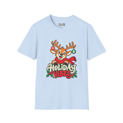 Holiday Vibes Reindeer Christmas T-Shirt