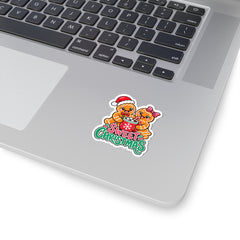 Sweet Christmas Gingerbread Couple Kiss-Cut Sticker