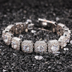 Hip-hop micro-inlaid zircon 12.5mm rock candy bracelet