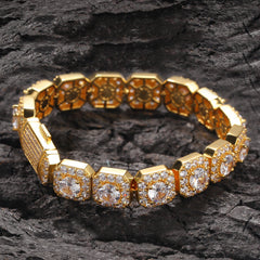 Hip-hop micro-inlaid zircon 12.5mm rock candy bracelet