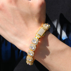Hip-hop micro-inlaid zircon 12.5mm rock candy bracelet