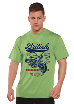 British Motorcycle Men's Bamboo Viscose/Organic Cotton Short Sleeve Graphic T-Shirt