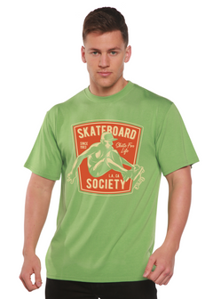 Skateboard Society Men's Bamboo Viscose/Organic Cotton Short Sleeve Graphic T-Shirt