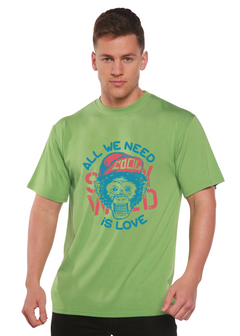 All We Need is Love Men's Bamboo Viscose/Organic Cotton Short Sleeve Graphic T-Shirt