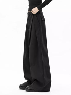 Men's Plus Size Pleated Wide-Leg Pants