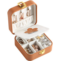 pu leather candy-colored mirror jewelry box