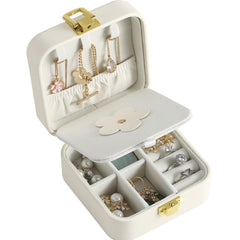 pu leather candy-colored mirror jewelry box