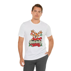 Holiday Vibes Reindeer Christmas T-Shirt