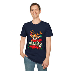 Holiday Vibes Reindeer Christmas T-Shirt