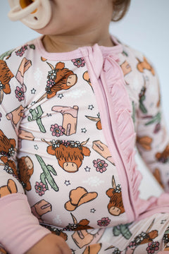 Pink Highland Cow Loveralls