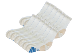 High Performance Crew Bamboo Viscose Socks – Natural with Blue Padding, 12-Pack