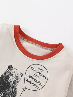 Children's Bear Graphic Long-Sleeve T-Shirt