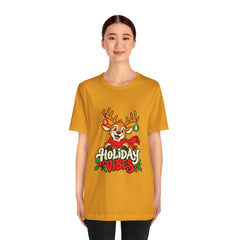 Holiday Vibes Reindeer Christmas T-Shirt