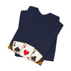 Playing Cards and Floral Casino T-Shirt