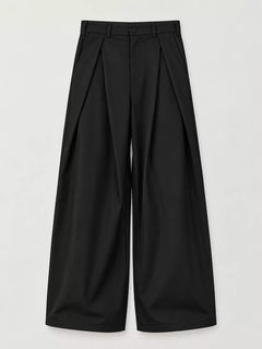 Men's Plus Size Pleated Wide-Leg Pants