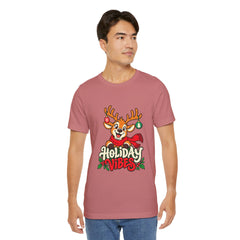 Holiday Vibes Reindeer Christmas T-Shirt