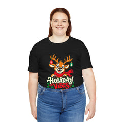 Holiday Vibes Reindeer Christmas T-Shirt