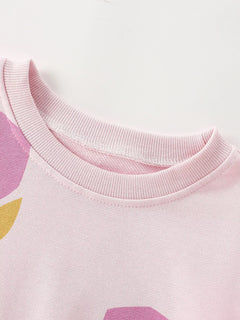 Children's Floral Print Sweatshirt and Flare Pants Set