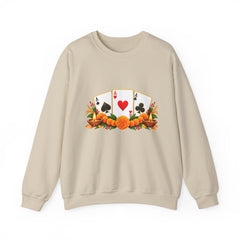 Poker Card Floral Crewneck Sweatshirt