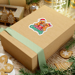Sweet Christmas Gingerbread Couple Kiss-Cut Sticker