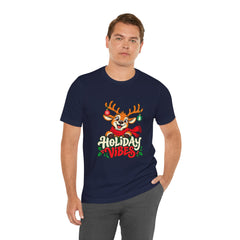 Holiday Vibes Reindeer Christmas T-Shirt