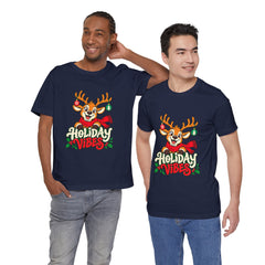 Holiday Vibes Reindeer Christmas T-Shirt