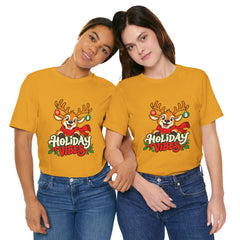 Holiday Vibes Reindeer Christmas T-Shirt
