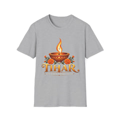 Tihar Festival Diya and Marigold T-Shirt