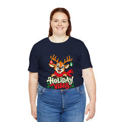 Holiday Vibes Reindeer Christmas T-Shirt