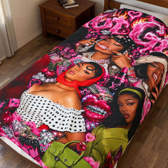 “Hot Girl Megan” Velveteen Plush Blanket