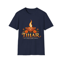 Tihar Festival Diya and Marigold T-Shirt