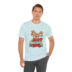 Holiday Vibes Reindeer Christmas T-Shirt