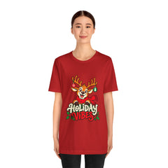 Holiday Vibes Reindeer Christmas T-Shirt