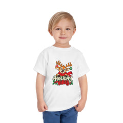 Holiday Vibes Reindeer Toddler Tee
