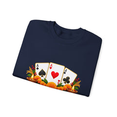 Poker Card Floral Crewneck Sweatshirt