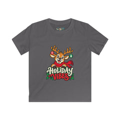 Kids Holiday Vibes Reindeer Christmas Tee