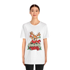 Holiday Vibes Reindeer Christmas T-Shirt