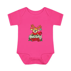 Holiday Vibes Reindeer Baby Bodysuit