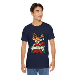 Holiday Vibes Reindeer Christmas T-Shirt