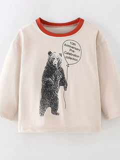Children's Bear Graphic Long-Sleeve T-Shirt