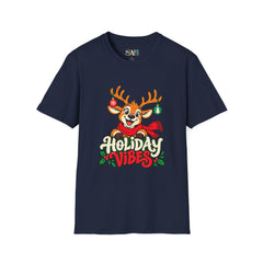 Holiday Vibes Reindeer Christmas T-Shirt