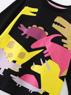 Children's Long-Sleeve Dinosaur Graphic T-Shirt