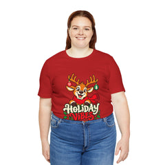 Holiday Vibes Reindeer Christmas T-Shirt