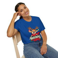 Holiday Vibes Reindeer Christmas T-Shirt